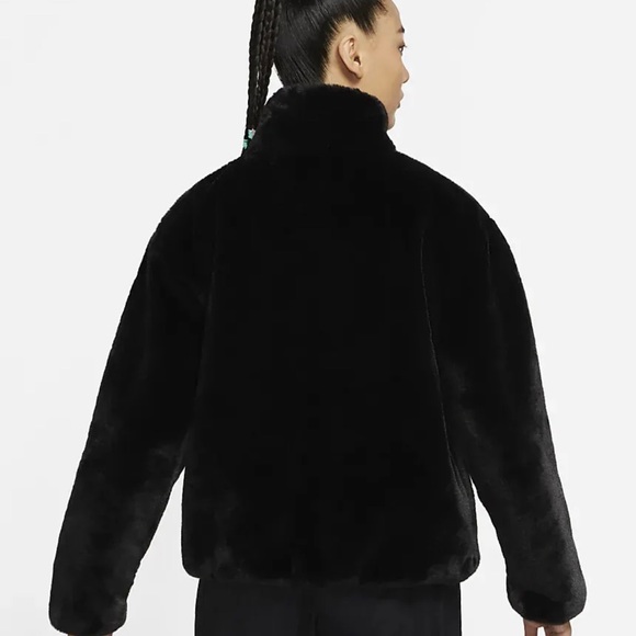 Nike Faux Fur Jacket, NIKE SWOOSH - Picture 2 of 14